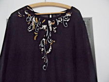 Designer Tunika mit Top , Pailletten und Stickerei Gr . 50