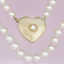 Perlen Kette Herz Schließe