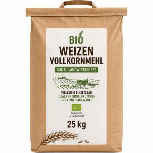Bio weizenvollkornmehl 25kg - weizenvollkornmehl,