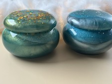 Kleine Schmuck/Deko Dosen Set Neu Resin Handmade Geschenkidee 6 cm Breit 5 Hoch 