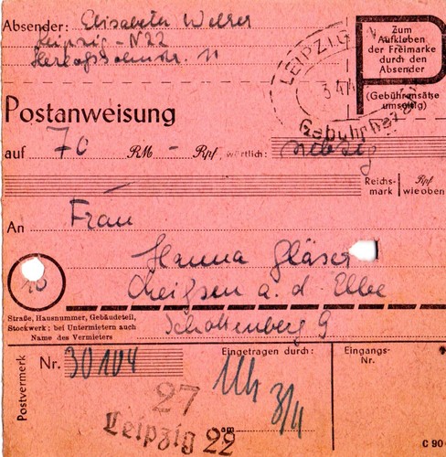 Postanweisung sbz 1946 - -,