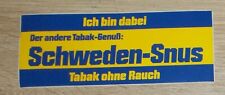 Alter Aufkleber | Sticker Schweden-Snus - Der andere Tabak-Genuß - Ich bin dabei