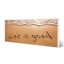 banjado Magnettafel 75x30cm Memoboard magnetisch Metall Pinnwand Life Is Good
