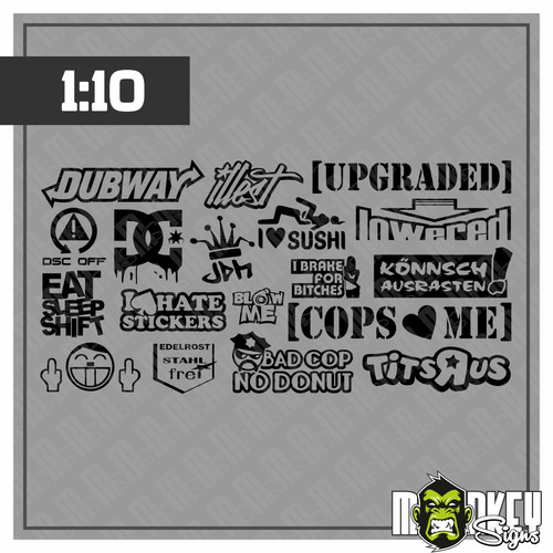Aufkleber set jdm drifter 10 - set, 1:10
