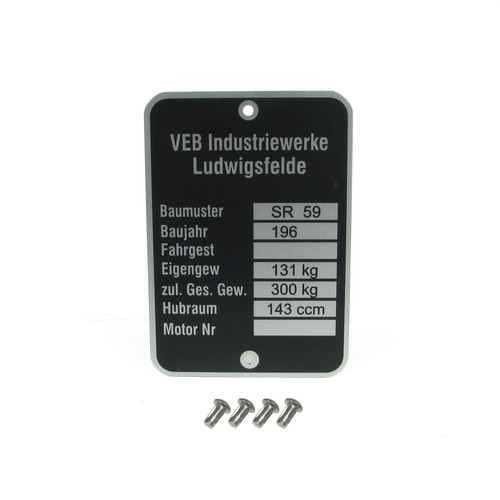 Typenschild mit kerbnagel - typenschild, 4x