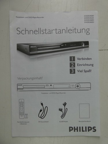 Philips dvdr3450h - philips,