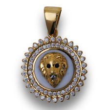 Löwenkopf Anhänger 585 Gold 14 Karat Gelbgold Unisex Wert 690,-