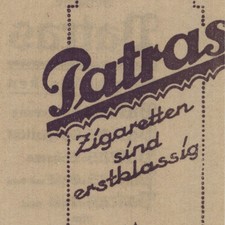 Dresden Zigarettenfabrik Patras Zigaretten Türkische Tabake Reklame historisch