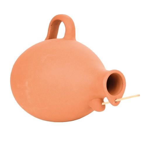 Vogeltopf flasche aus ton - vogeltopf, /