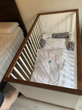 Hülsta Baby-/Kinder-Jugendbett weiss/braun 140 x 70 cm inkl Rost guter Zustand