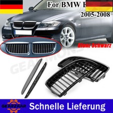 Für BMW 3er E90 E91 05-08 Nieren Grill GLANZ SCHWARZ Einzelsteg Kühlergrill