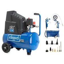 Scheppach 8bar Druckluft Kompressor HC25o Set Spiralschlauch + Zubehör