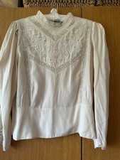& Other Stories UK 16 EU44 US12 Victorian Style Shirt Top bestickt getragen x1