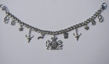 Oktoberfest Herren Charivari Kette Wappen Löwen + 10 Anhänger Dackel Büffelkopf