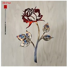 schöne Metall 2D Rose Blume