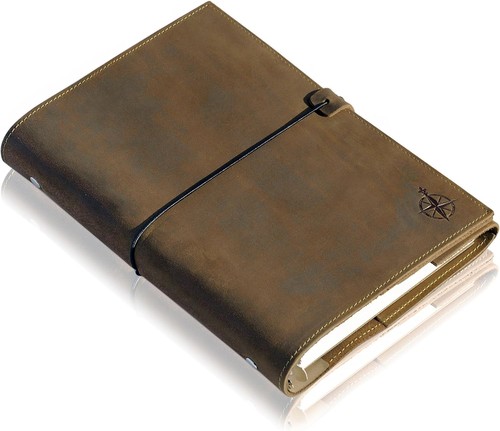Leder notizbuch ringbuch - a5,