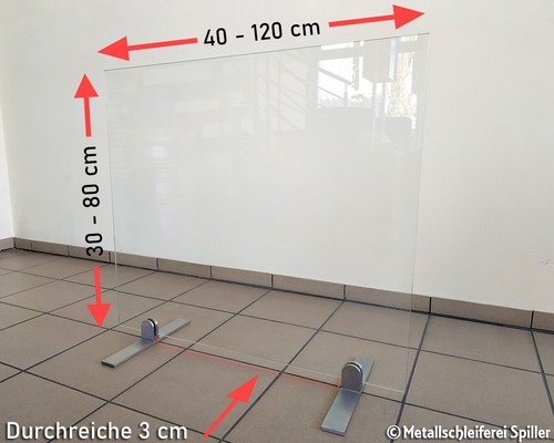 Glas thekenaufsatz edelstahl - thekenaufsatz,