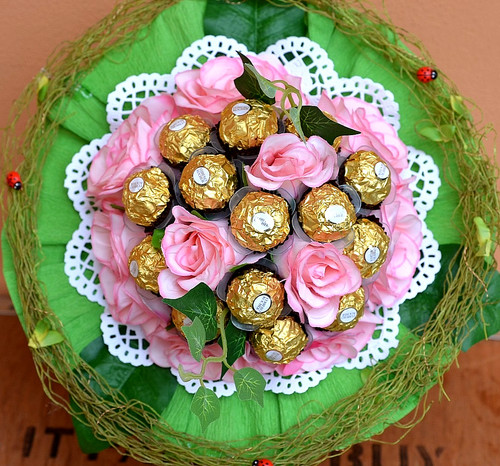 Pralinenstrauß zum geburtstag - pralinenstrauß,
