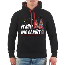 Herren Kapuzenpullover Et kütt wie et kütt Köln Karneval Hoodies Motive