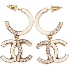 Chanel Reversible Emaille CC Earrings Coco CC Ohrstecker Ohrringe
