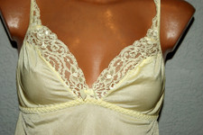 NATURANA Glanz SATIN Nylon BH - Negligee - Hemdchen * Top Spitze gelb 42/80 B