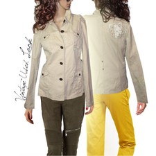 KENVELO Jeansjacke Übergangsjacke Safari Blazer Tailliert Neuwertig Beige Gr.38 