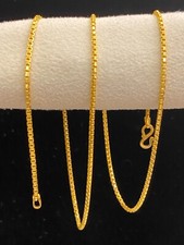 Classy Dubai Handgemachte Unisex Box Kette Halskette In 916 Solide 22K Gelbgold