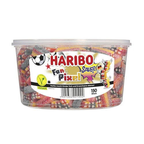 Haribo fan pixel schwarz - schwarz, rot