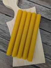 5er Set geprägte Bienenwachskerzen