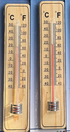 Thermometer 20cm holz - 2x,