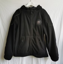 Harley Davidson Willie G Skull Deflector Hooded Riding Fleece Jacke L schwarz