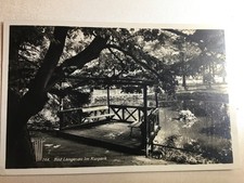 Bad Langenau Dlugopole Zdroj,PL, Schlesien, Kurpark sw  Fotoansichtskarte ~1935