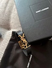 Yves Saint Laurent -Bracciale-Armband-Lederarmband-Gold-Ophyum-Selten-Größe S