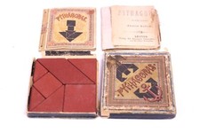 Altes Legespiel Pythagoras Geduldspiel Lehrmittel Leipzig Anker Bausteine Antik