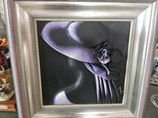 3D Leder Bild Dame mit dem Hut