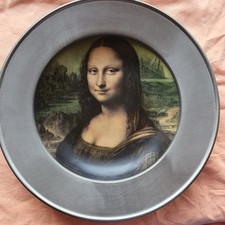 Wandteller Mona Lisa mit Zinnrahmen, Seltmann-Weiden Porzellan
