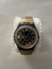 Swatch Vintage Day-Date Schwarz/Gold – Herrenarmbanduhr – Swiss 