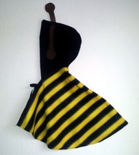 Umhang Fleece BIENE, Baby Kleinkind, Kapuze Cape Kostüm Fasching Bienchen
