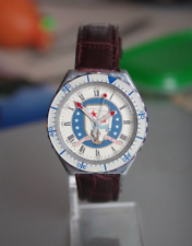 Russ. Glory-Marine-Uhr, SLAVA, 1989 USN BELKNAP, Edelstahl & Leder, Quarz, läuft