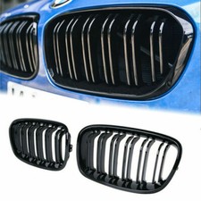 Sport Kühlergrill Für BMW 1er F20 F21 11-14 Nieren Doppelsteg Glanz Schwarz Neu
