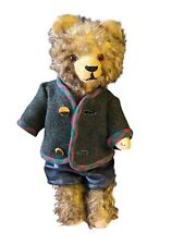 Vintage Teddy in Tracht Lederhose Teddybär Bär 32 cm hellbraun Holzwolle 49962