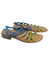 VABEENE Damen Sandalen Mehrfarbig Gr. 38 Bohemian Riemchensandalen