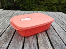TUPPERWARE MICRO-TUP  ECKI 2x 250 ML + 500 ML MIKROWELLE MENÜTELLER APRICOT