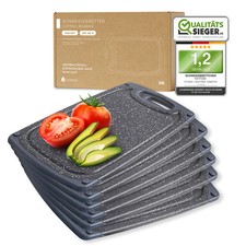 Exitoso Frühstücksbrettchen Set 6x Kunststoff Küchenbrett 25 x 15 cm BPA-frei