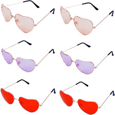 Herz Sonnenbrille Damen Metallrahmen Retro Party Kostüm Set 6 Stück