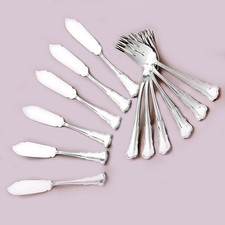 1 Fischbesteck für 6 Personen  Linie Martin  Dresdner Barock Versilbert