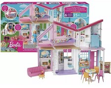 Barbie Malibu House TRANSFORMING Puppenhaus Spielset Spielzeug 25+ Zubehör 2025