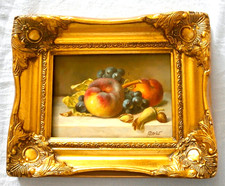 Franke  Obst Stillleben Wie Lupenmalerei. Signiert.Top Galerie Rahmung 28x23cm