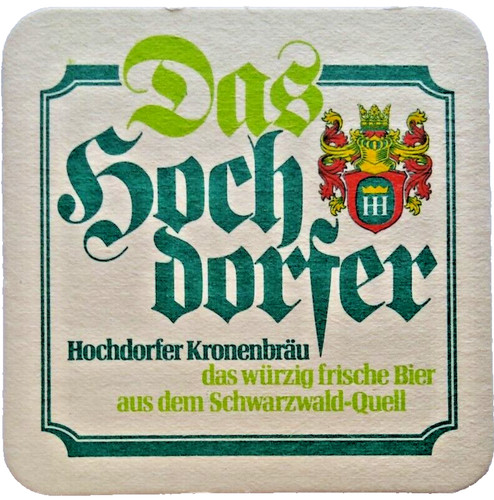 Alter bierdeckel hochdorfer - alter,