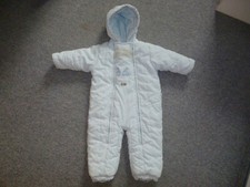 "Kanz" Schneeanzug mit Kapuze Kinder weiß / bläulich gebraucht Gr. 80